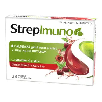 StrepImuno - Cherry, Mint & Blackcurrant Lozenges, 24 Soothing Tablets by Reckitt