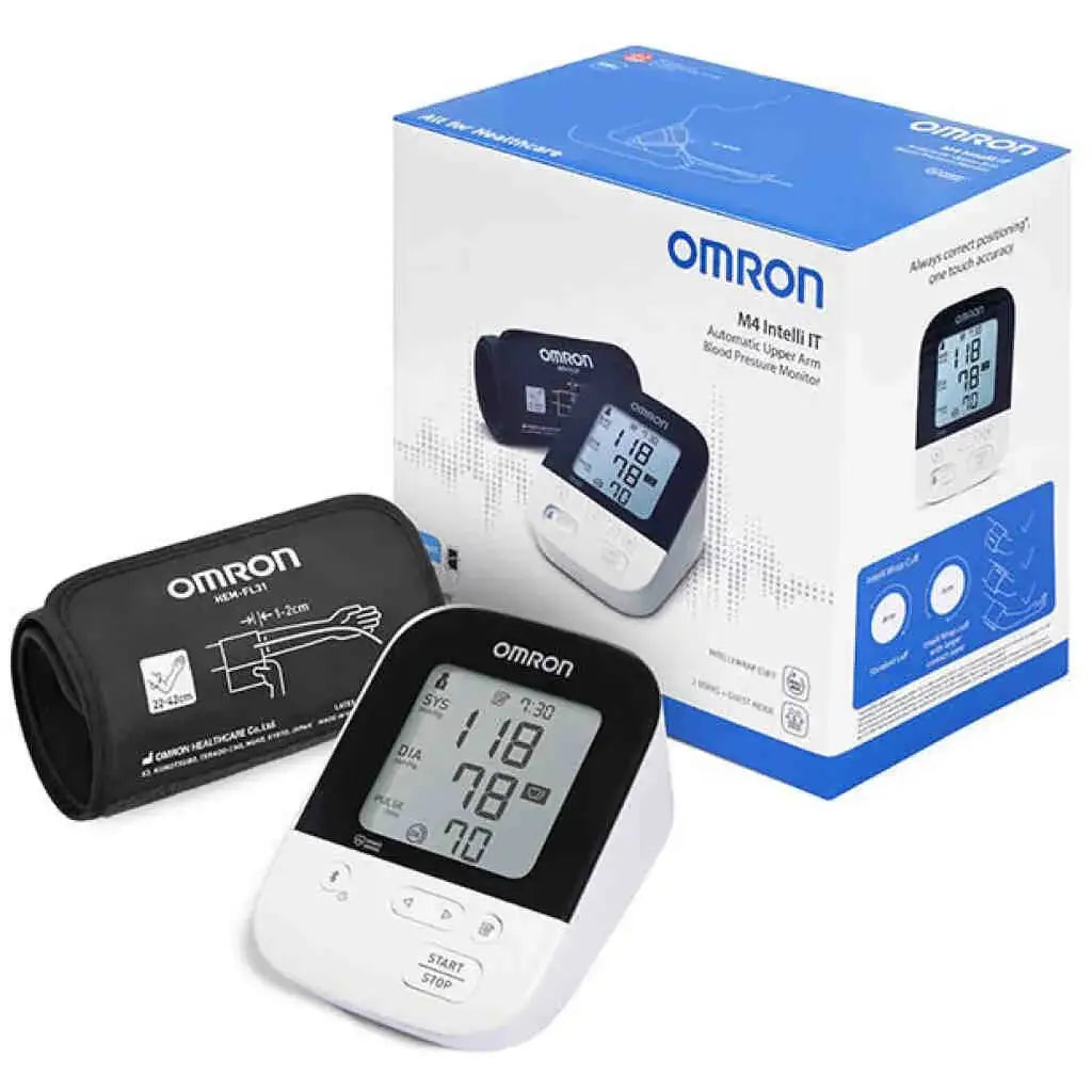 Omron M4 Intelli IT Digital Blood Pressure Monitor with Intelli Wrap Cuff and Bluetooth for iOS/Android.